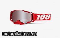 100% Armega piros védőszemüveg tükrös ezüst HIPER lencsével (cross/enduro/ATV/quad) 50720-003-02 (1 db)