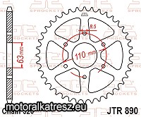 JT 115-431-45 hátsó lánckerék