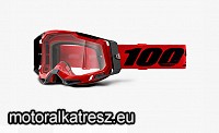 100% Racecraft2 piros-szürke védőszemüveg víztiszta lencsével (cross/enduro/ATV/quad) 50121-101-03