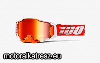 100% Armega narancs-fehér védőszemüveg tükrös piros lencsével (cross/enduro/ATV/quad) 50721-251-07