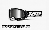 100% Racecraft2 fekete-fehér védőszemüveg tükrös ezüst lencsével (cross/enduro/ATV/quad) 50121-252-01