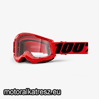 100% Strata2 piros védőszemüveg víztiszta lencsével (cross/enduro/ATV/quad) 50027-00004