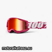 100% Strata2 rózsaszín védőszemüveg piros színű tükrös lencsével (cross/enduro/ATV/quad) 50421-251-06
