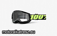 100% Strata2 fekete-uv védőszemüveg víztiszta lencsével (cross/enduro/ATV/quad) 50421-101-11