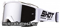 Shot Racing IRISH SOLID fehér védőszemüveg ezüst színű tükrös lencsével A0D-29B1-A02 (1 db)