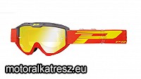 PROGRIP 3450FL Riot piros védőszemüveg sárga tükrös lencsével (cross/enduro/ATV/quad)