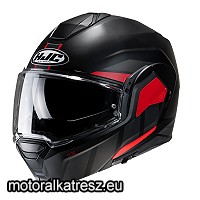 HJC i100 BEIS MC1SF fekete-piros teljesen hátranyíló bukósisak M