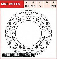 TRW Lucas MST357FS Contour hullámos féktárcsa