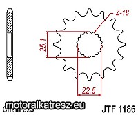 JT 105-585-17 / JTF1186.17RB (zajcsillapítós kivitel) első lánckerék