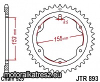 JT 115-580-40 hátsó lánckerék