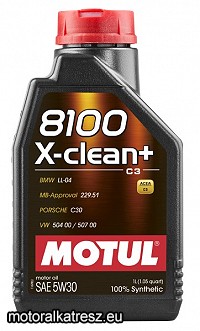 Motul 8100 X-Clean+ 5W30 FULL SZINTETIKUS autó olaj 1l