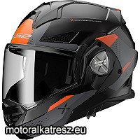 LS2 FF901 ADVANT X OBLIVION matt fekete-szürke-narancs színű teljesen hátranyíló sisak XS