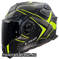 LS2 FF901 ADVANT X C FUTURE II H-V YELLOW fekete-UV színű teljesen hátranyíló carbon sisak L