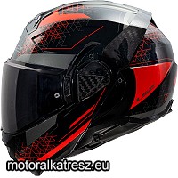 LS2 FF910 ADVANT II ASTRAL fekete-piros hátranyitható bukósisak 2XL