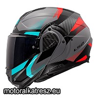 LS2 FF910 ADVANT II TRIPLE szürke-kék-piros teljesen hátranyíló sisak XS