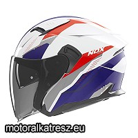 NOX N130 fehér-kék-piros nyitott bukósisak XL