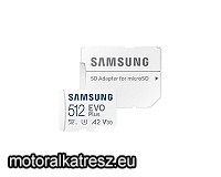Samsung MicroSDXC kártya 512GB EVO Plus (130MB/s, U3, V30, A2) + SD adapter (1 db)