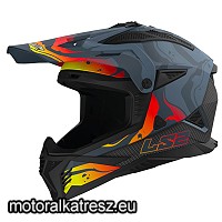 LS2 MX708 FAST II WASH cross sisak matt szürke-sárga L (1 db)