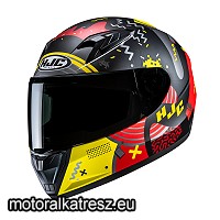 HJC Y10 MIKA MC1SF fekete-sárga-piros gyerek bukósisak S
