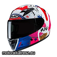 HJC Y10 MIKA MC28 fehér-kék-piros-narnacs gyerek bukósisak S