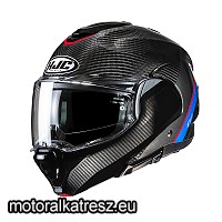 HJC F100 CARBON STAN MC21 karbon-szürke-piros-kék hátranyitható bukósisak XS