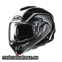 HJC F100 REFF MC21 fekete-fehér-szürke hátranyitható bukósisak XS