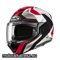 HJC F100 BIOS MC1 fekete-fehér-szürke-piros hátranyitható bukósisak XS