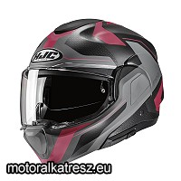 HJC F100 BIOS MC8SF fekete-szürke-bordó hátranyitható bukósisak XS