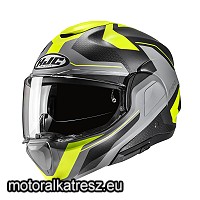 HJC F100 BIOS MC3HSF fekete-szürke-UV hátranyitható bukósisak XS