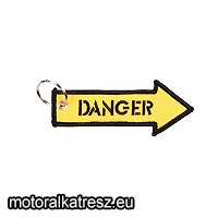   Danger nyíl alakú kulcstartó sárga