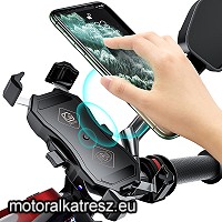 Biketec Kormányra szerelhető mobiltelefontartó USB és vezeték nélküli töltővel (M11A) kiállított darab! (1 db)