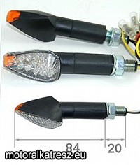 MotoPRO Fehér burás LED-es hosszú szárú index pár 245-563 (1 csomag)