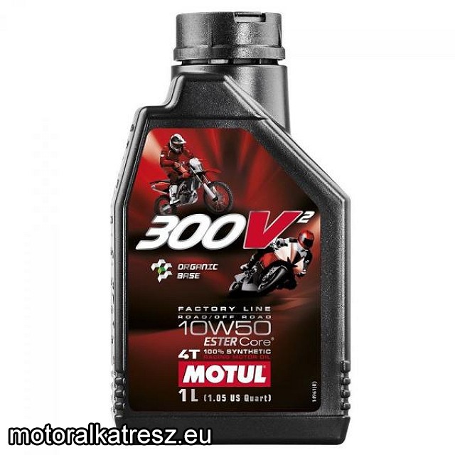 Motul 300V2 Factory Line 10W50 1l motorolaj (Road/Off-Road, Organic Base, 100% synthetic)