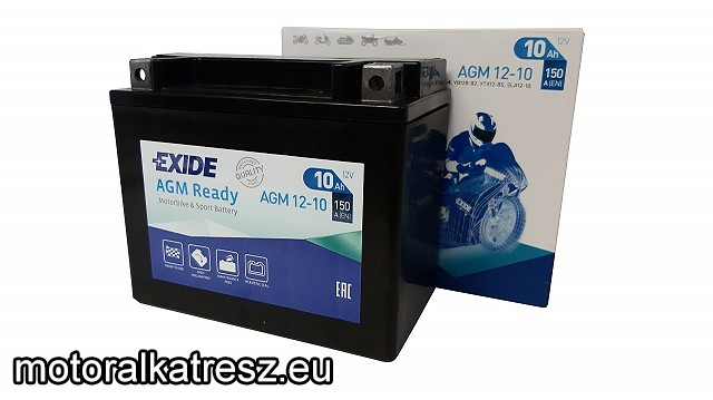Exide AGM 12-10 akkumulátor (360°-ban forgatható, YTX12-BS / ETX12-BS helyett)