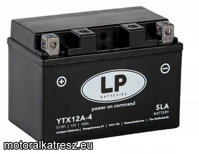Landport YTX12A-4 / YT12A-4 akkumulátor (360°-ban forgatható) (YTX9-BS helyett is, nagyobb indítóárammal!)