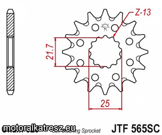 JT 100-404-13 / JTF565.13SC (sárkidobós kivitel) első lánckerék