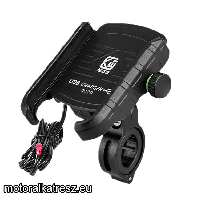 Biketec Kormányra/tükörre szerelhető mobiltelefontartó USB-C / Type-C (36W) töltővel (M8SP-A)