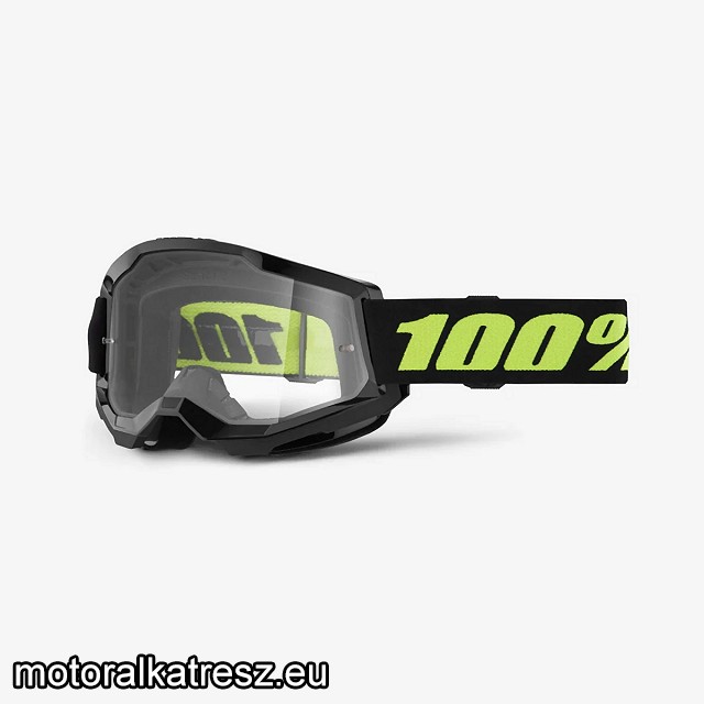 100% Strata2 50027-00022 solar eclipse fekete védőszemüveg víztiszta lencsével (cross/enduro/ATV/quad)