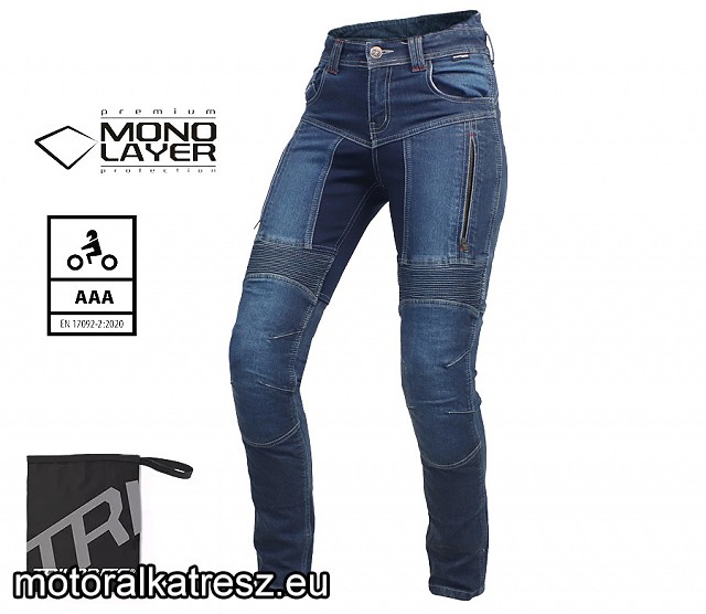 Trilobite Parado Monolayer női kék színű motoros farmernadrág, slim fit, AAA, 26