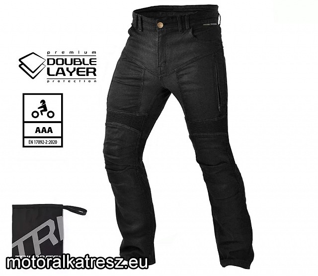Trilobite Parado Doublelayer fekete színű motoros farmernadrág, hosszított szár, AAA, 30