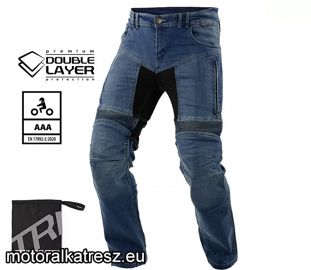 Trilobite Parado Doublelayer kék színű motoros farmernadrág, rövidített szár, AAA, 30