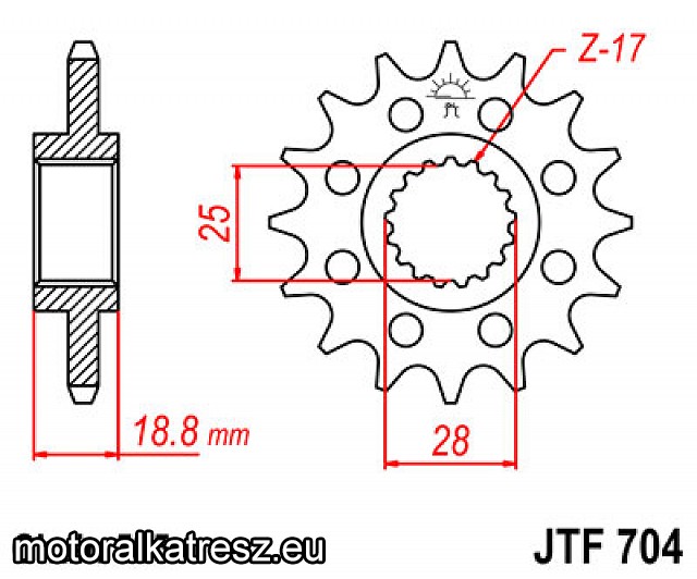 JT 105-513-15 / JTF704.15 első lánckerék