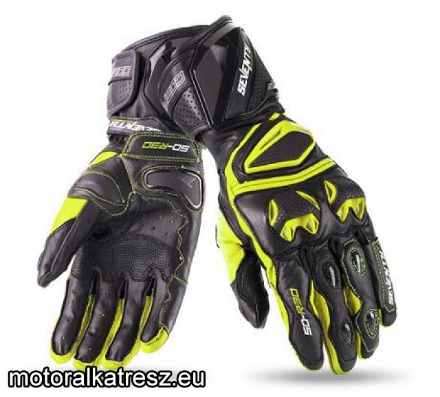 Seventy Degrees SD-R30 nyári hosszú extra-szellős bőrkesztyű fekete-sárga M